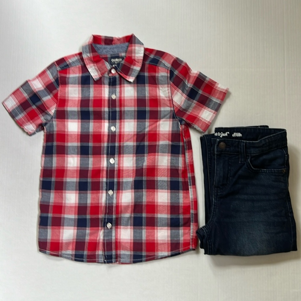 Boys Jean and Shirt Bundle Size 10 (Cat and Jack/OshKosh